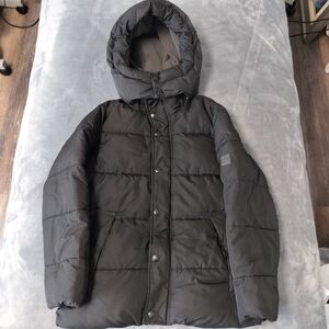 Gap Kids Black Puffer Coat Jacket Size‎ M Regular with Hood Outerwear